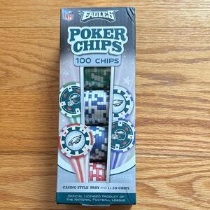 NWT Philadelphia Eagles 100 Piece Poker Chips
